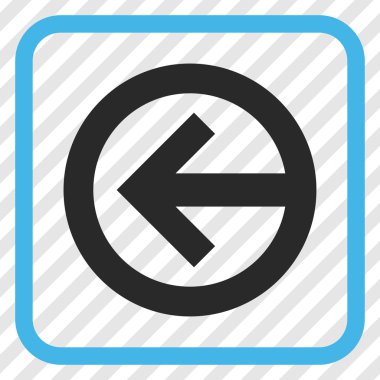 Yön sol vektör simgesi bir çerçeve içinde