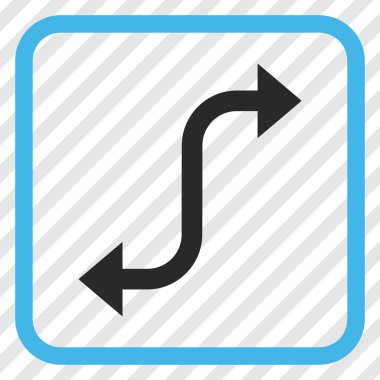 Bend ok vektör simgesi bir çerçeve içinde karşısında