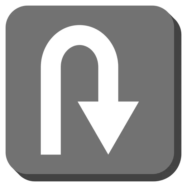 U Turn afgerond vierkant Vector Icon — Stockvector