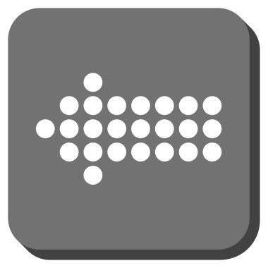 Noktalı ok sol yuvarlak kare vektör simgesi