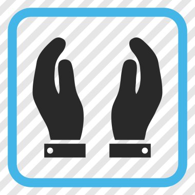 Bakım el vektör simgesi bir çerçeve içinde