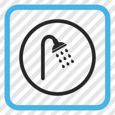 Duş vektör simgesi bir çerçeve içinde