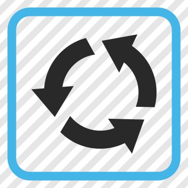 Geri dönüşüm vektör simgesi bir çerçeve içinde