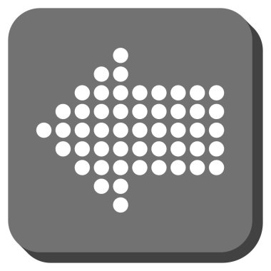 Noktalı ok sol yuvarlak kare vektör simgesi