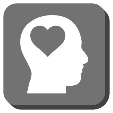 Sevgili baş yuvarlak kare vektör simgesi