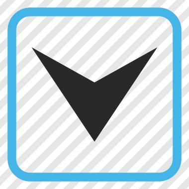 Vektör simgesi bir çerçeve içinde aşağı ok ucu