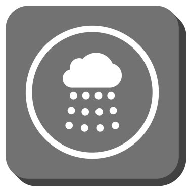 Yağmur bulutu yuvarlak kare vektör simgesi