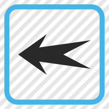 Ok sol vektör simgesi bir çerçeve içinde