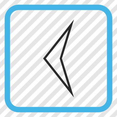 Ok ucu sol vektör simgesi bir çerçeve içinde