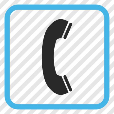 Telefon alıcı vektör simgesi bir çerçeve içinde