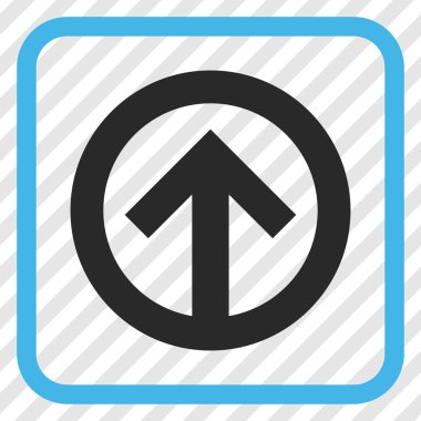 Yön yukarı vektör simgesi bir çerçeve içinde