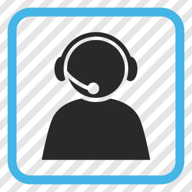 Çağrı Merkezi operatörü vektör simgesi bir çerçeve içinde