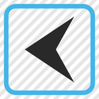 Ok ucu sol vektör simgesi bir çerçeve içinde