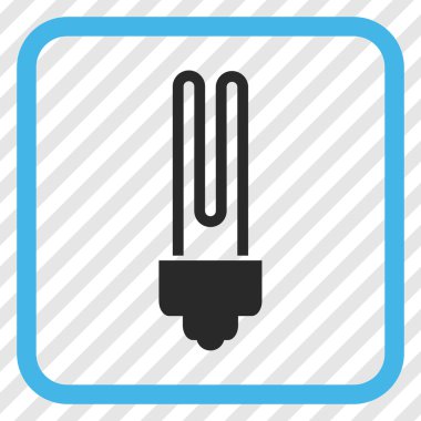 Floresan ampul vektör simgesi bir çerçeve içinde