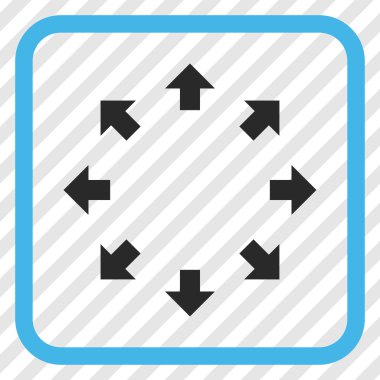 Radyal oklar bir çerçeve içinde simge vektör