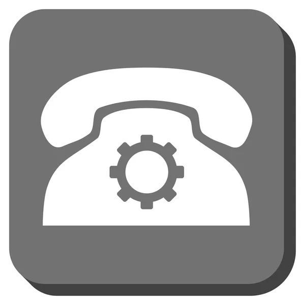 Ρυθμίσεις του τηλεφώνου στρογγυλεμένο τετράγωνο διάνυσμα εικονίδιο — Διανυσματικό Αρχείο