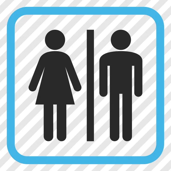 Ícone do vetor das pessoas do WC em uma armação — Vetor de Stock