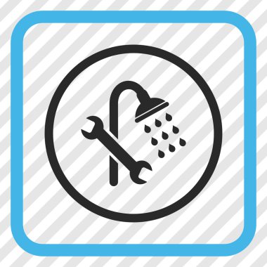 Duş sıhhi tesisat vektör simgesi bir çerçeve içinde