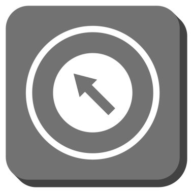 Yuvarlak yukarı-sol ok yuvarlak kare vektör simgesi