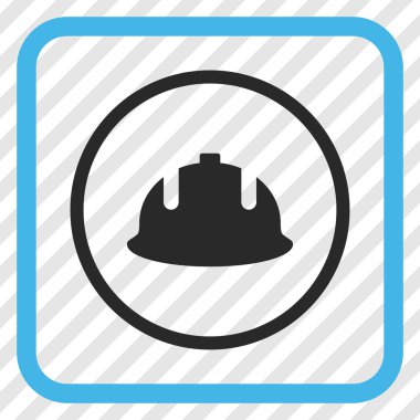 İnşaat kask vektör simgesi bir çerçeve içinde