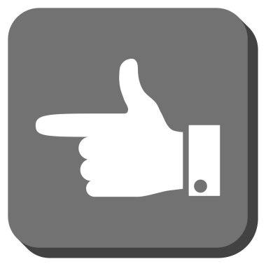 El işaretçisi sol yuvarlak kare vektör simgesi