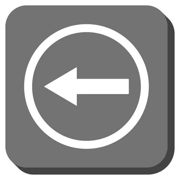 Flecha Redonda Izquierda Vector Cuadrado Icono — Vector de stock