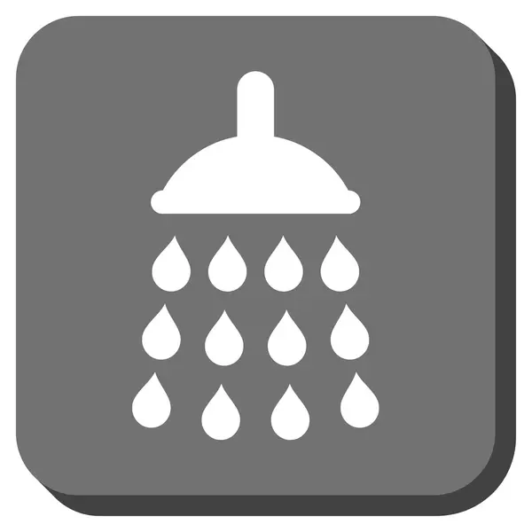 Dusche abgerundetes quadratisches Vektorsymbol — Stockvektor
