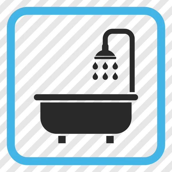Ícone de vetor de banho de chuveiro em um quadro —  Vetores de Stock