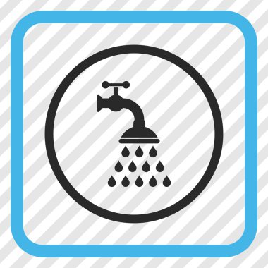 Duş musluk vektör simgesi bir çerçeve içinde