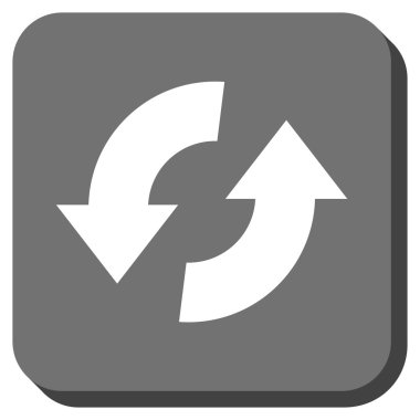 Exchange okları yuvarlak kare vektör simgesi