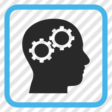 Beyin Gears vektör simgesi bir çerçeve içinde