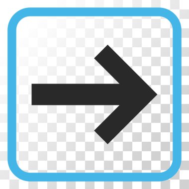 Ok sağ vektör simgesi bir çerçeve içinde