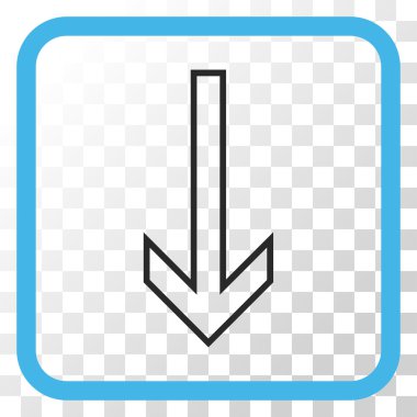 Vektör simgesi bir çerçeve içinde aşağı ok