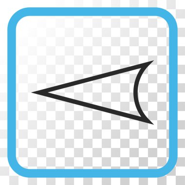 Ok ucu sol vektör simgesi bir çerçeve içinde