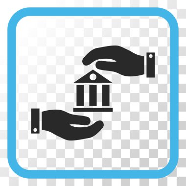 Banka hizmet vektör simgesi bir çerçeve içinde