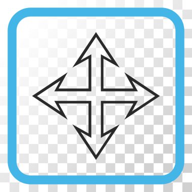 Genişletin okları vektör simgesi bir çerçeve içinde