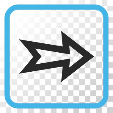 Ok sağ vektör simgesi bir çerçeve içinde