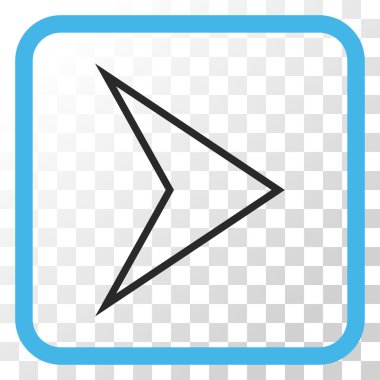 Ok ucu doğru vektör simgesi bir çerçeve içinde