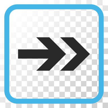 Ok sağ vektör simgesi bir çerçeve içinde