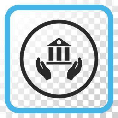 Banka hizmet vektör simgesi bir çerçeve içinde