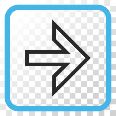 Ok sağ vektör simgesi bir çerçeve içinde