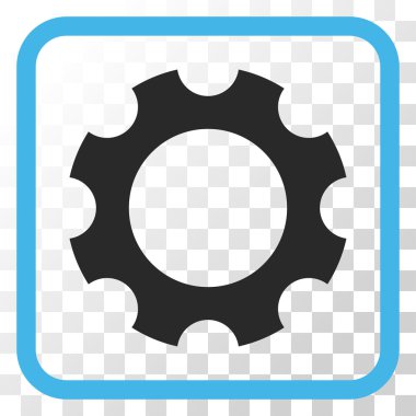 Dişli vektör simgesi bir çerçeve içinde