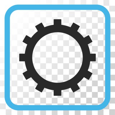 Dişli vektör simgesi bir çerçeve içinde