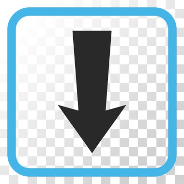 Vektör simgesi bir çerçeve içinde aşağı ok