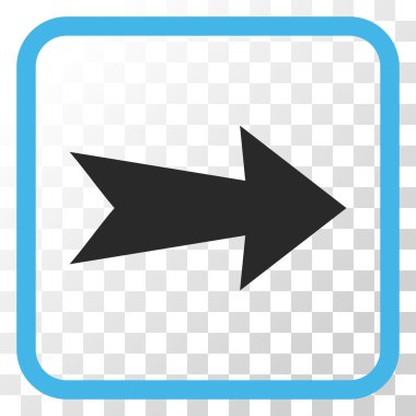 Ok sağ vektör simgesi bir çerçeve içinde