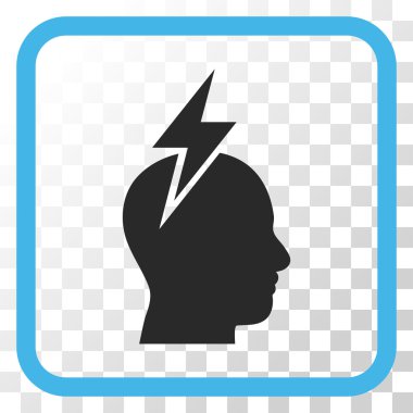 Baş ağrısı vektör simgesi bir çerçeve içinde