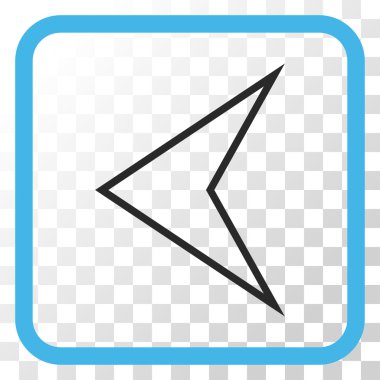 Ok ucu sol vektör simgesi bir çerçeve içinde