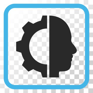 Cyborg dişli vektör simgesi bir çerçeve içinde