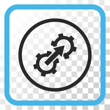 Dişli Tümleştirme vektör simgesi bir çerçeve içinde