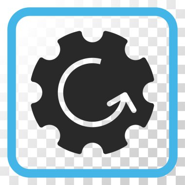 Dişli döndürme vektör simgesi bir çerçeve içinde